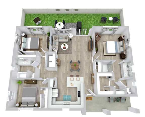 3 bed 2 bath floor plan at Avilla Silver Palm, Land O' Lakes, FL 34638