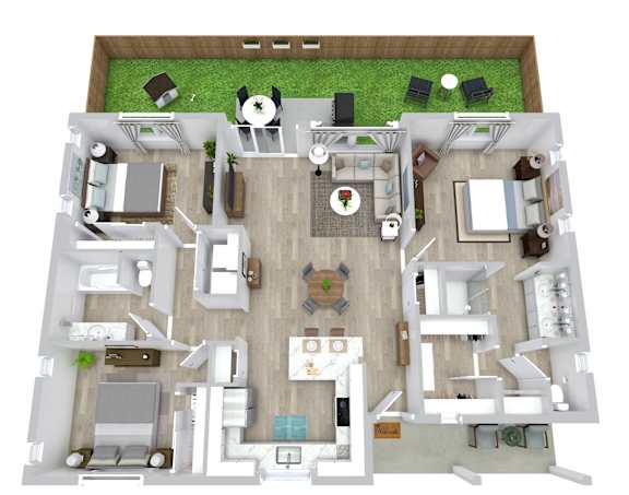 3 bed 2 bath floor plan at Avilla Holloway, McDonough, GA 30253