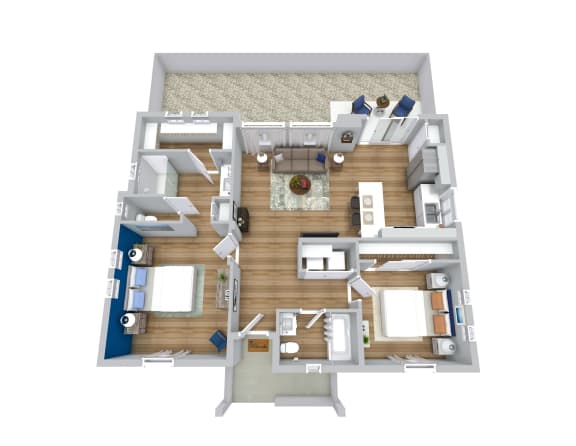 2 Bedroom 2 Bath Floor Plan at Avilla Centerra Crossings, Goodyear, 85338