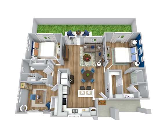 3 bed 2 bath floor plan at Avilla Towne Center, Princeton, TX 75407