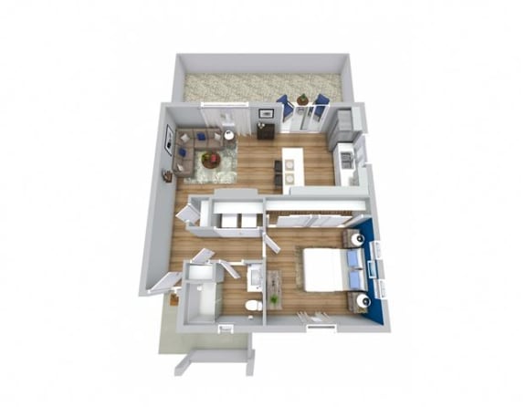 1 bed 1 bath floor plan at Avilla Buffalo Run, Commerce City, CO 80022
