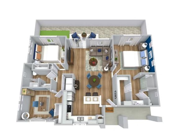 3 bed 2 bath floor plan at Avilla Centerra Crossings, Goodyear, AZ 85338