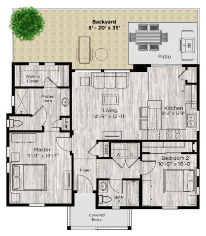 2 bed 2 bath floor plan at Avilla Suncoast, Odessa, FL 33556