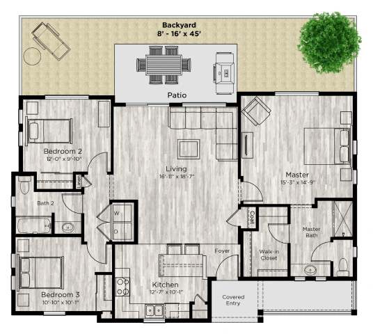 3 bed 2 bath floor plan at Avilla Suncoast, Odessa, FL 33556