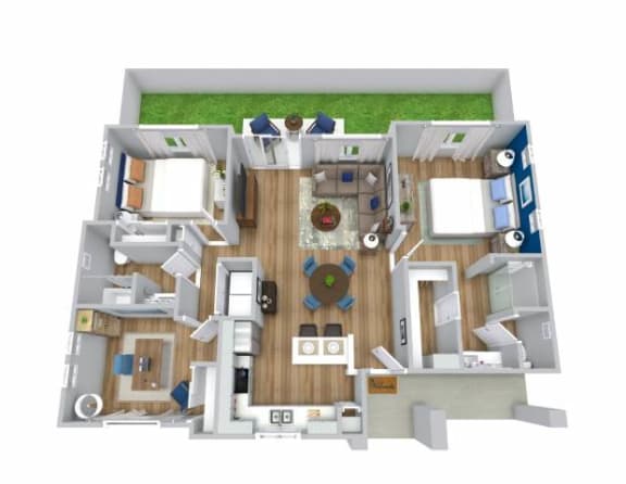 3 bed 2 bath floor plan at Avilla Traditions, Grand Prairie, TX 75052