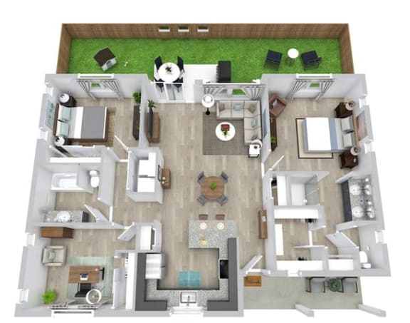 3 bed 2 bath floor plan at Avilla Berry Creek Highlands, Georgetown, TX, 78633