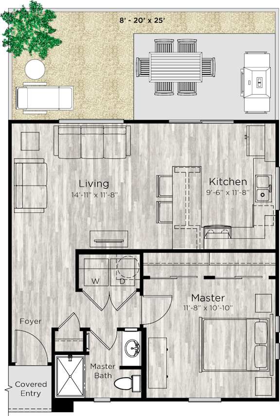 1 bed 1 bath floor plan at Avilla Grand, El Mirage, AZ 85335