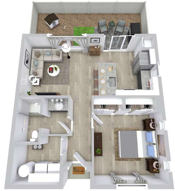 Floor Plan  1 bed 1 bath floor plan at Avilla Western Garden, Phoenix, AZ 85307