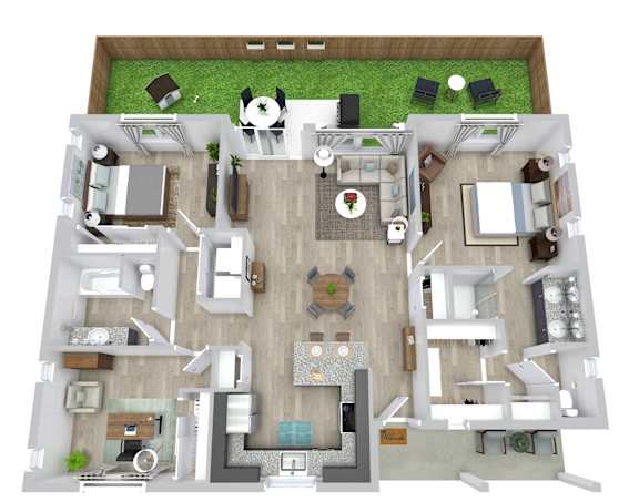 3 bed 2 bath floor plan at Avilla Vista Rio Oaks, Liberty Hill, TX 78642