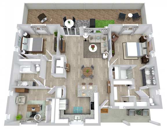 Floor Plan  3 bed 2 bath floor plan at Avilla Western Garden, Phoenix, AZ 85307