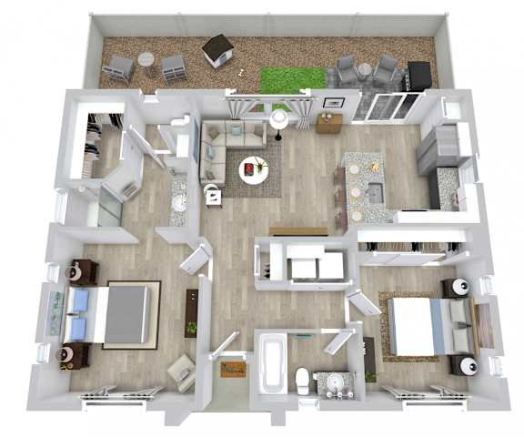 Floor Plan  2  bed 2 bath floor plan at Avilla Western Garden, Phoenix, AZ 85307