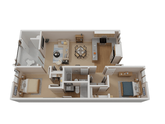 Floor Plan  2 Bed 2 Bath Floor Plan at Sharlands Terrace Apartments, Reno, NV, 89523