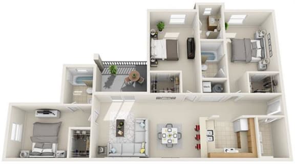 3 Bed 3 Bath at Tivoli Apartments, Gainesville