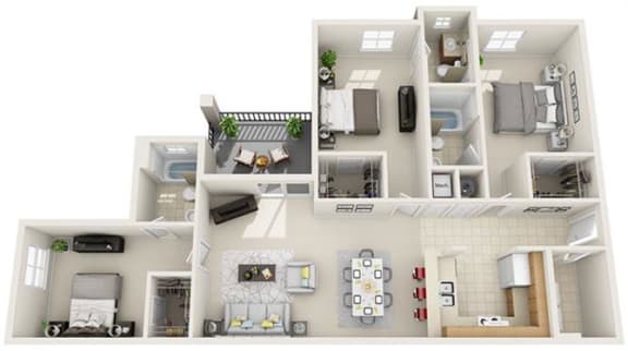 3 bed 3 bath at Tivoli Apartments of Orlando, Oviedo, FL, 32765