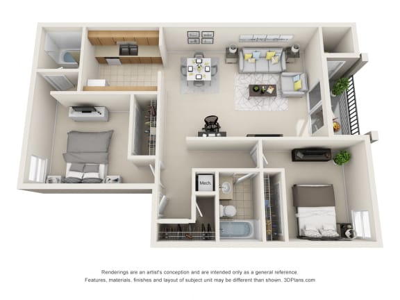 2 Bedroom 2 bath A at Stoneridge Apartments, Gainesville, Florida, 32608