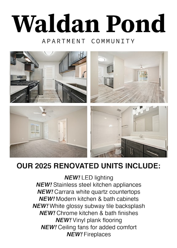Apartment community with new renovations listed.