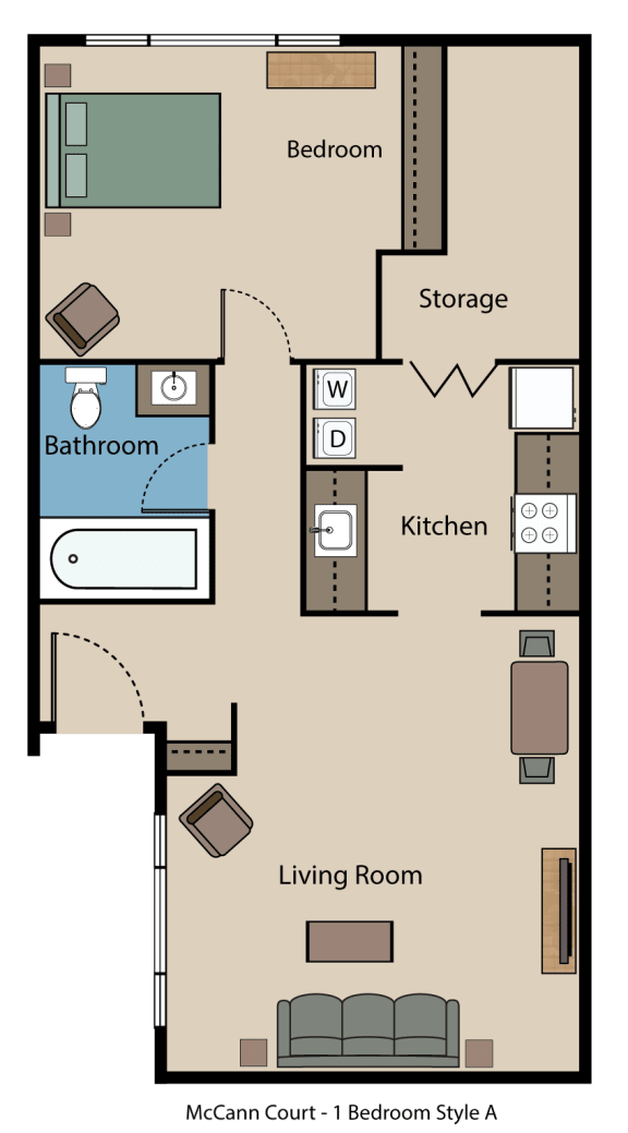 McCann Court 1 Bedroom Style A