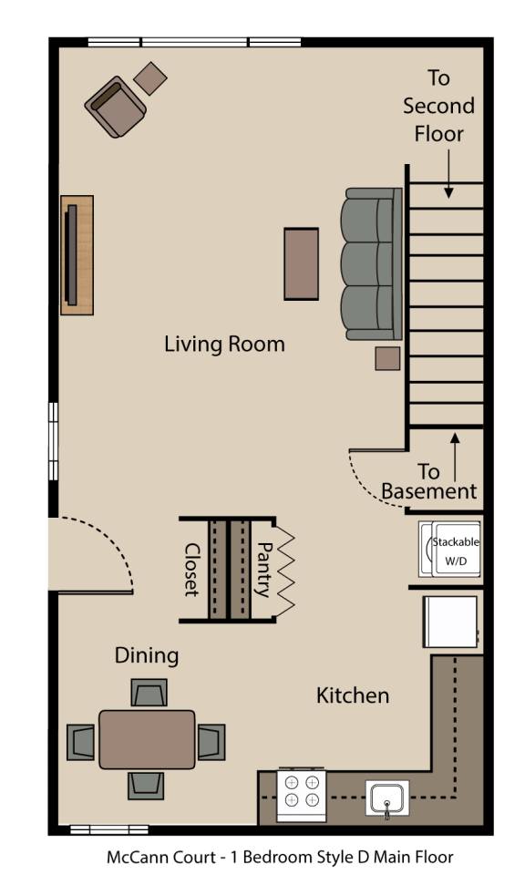 McCann Court 1 Bedroom Style D Main Floor