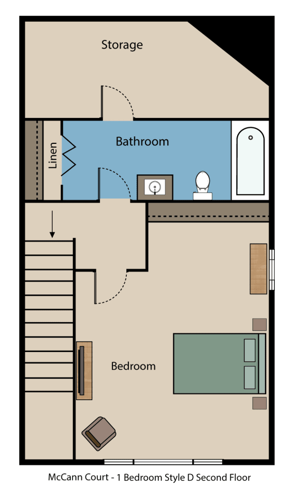 McCann Court 1 Bedroom Style D Second Floor