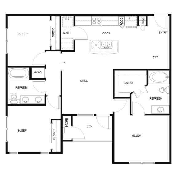 Creek- 1211 SQ FT Calistoga C1