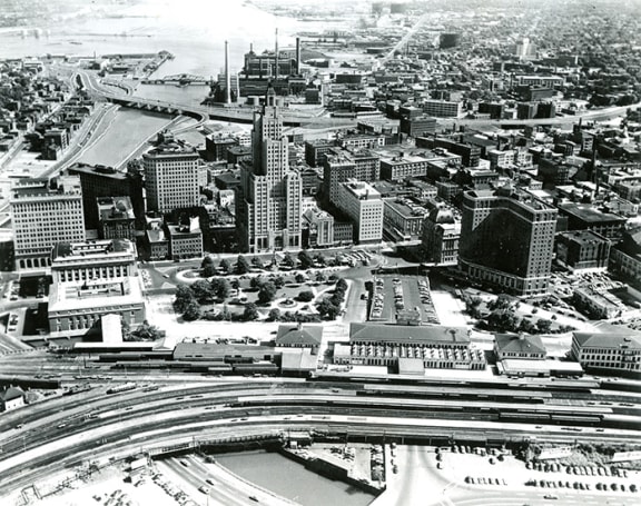 Aerial View of City of Providence Looking Toward Providence Harbor Aerial View of City of Providence Looking Toward Providence Harbor