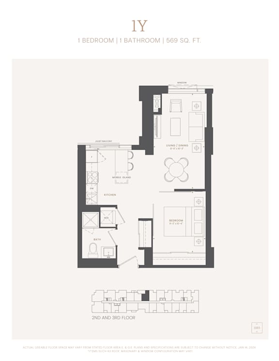 a typical floor plan of a 1 bedroom apartment