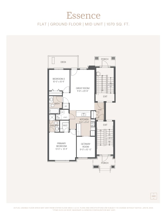the essence floor plan  1 bedroom  1190 sq ft