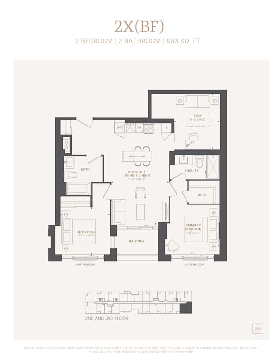 2x(BF) - 2 bedroom apartment