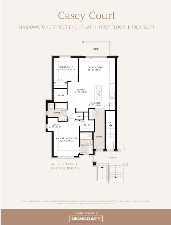 the casey court floor plan  studio apartment