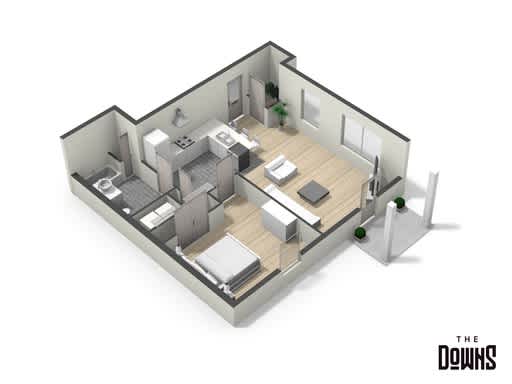 Floor Plan  Functional and Stylish—1-Bedroom, 1-Bath Layout