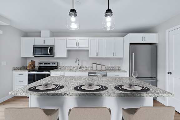Streamlined Design Meets Everyday Comfort—A Bright, Eat-In Kitchen for Modern Living