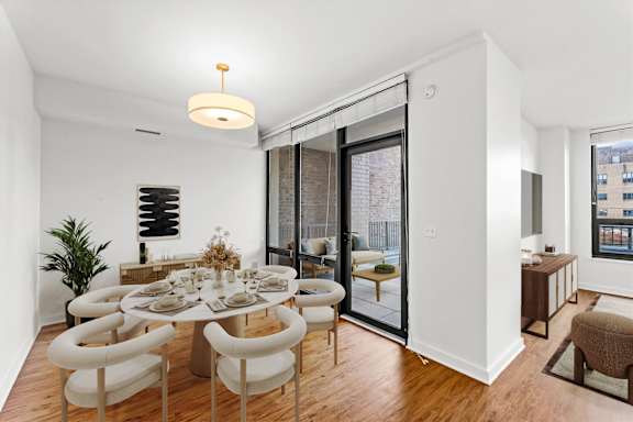 Hardwood floor throughout apartment in River North at Chateau on Wells, Chicago