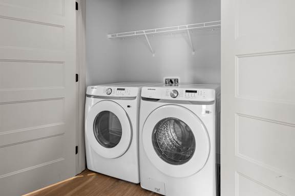 Stacked Washer Dryer at Forest Edge Apartments, Indiana, 47111