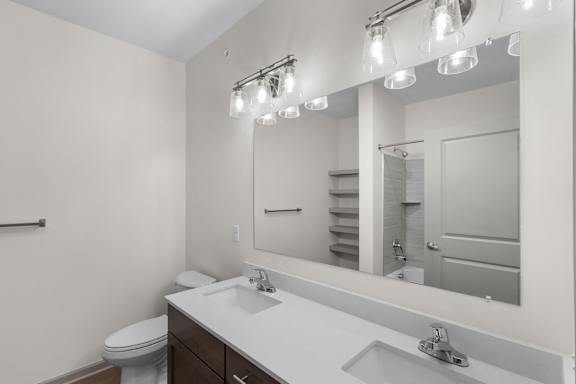Bathroom With Vanity Lights at Arlington Farms, Greenwood, IN, 46143