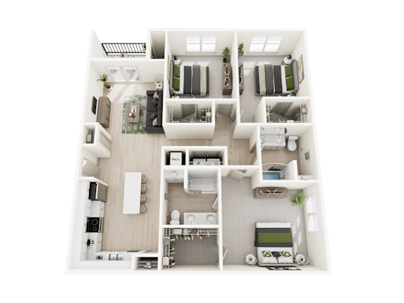 The Sycamore 3 Bed 2 Bath at Forest Edge Apartments, Charlestown, IN, Indiana