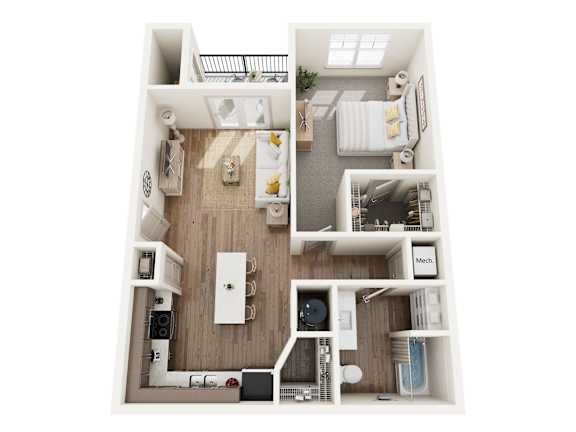 1 Bed, 1 Bath Floor Plan 1 Bed, 1 Bath Floor Plan at Arlington Farms, Greenwood, IN