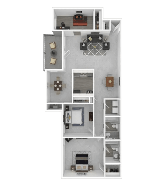 2 Bed - 2 Bath Floorplan at Halsey Flats, Louisville, Kentucky