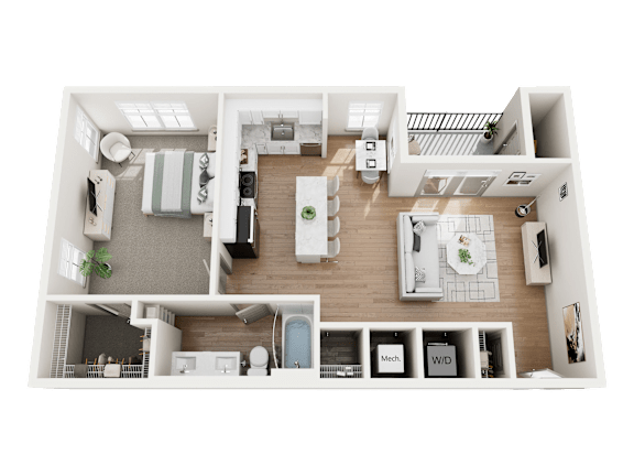 The Hickory 1 Bed 1 Bath at Forest Edge Apartments, Charlestown, 47111
