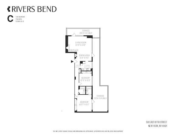A floor plan for a rivers bend apartment.