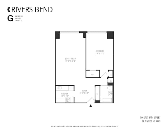 A floor plan for a Rivers Bend apartment.