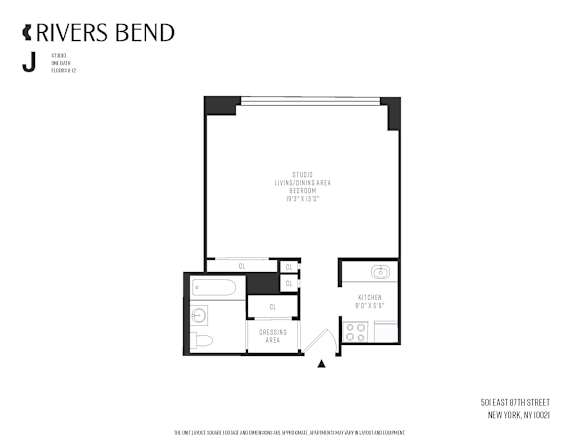 A floor plan for a rivers bend apartment.