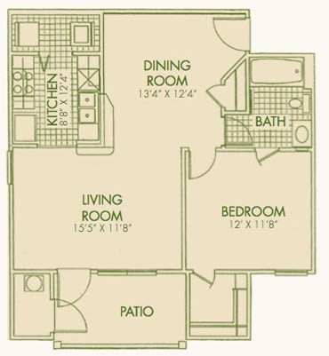 floor plan photo of the chapman apartments in hampton, va