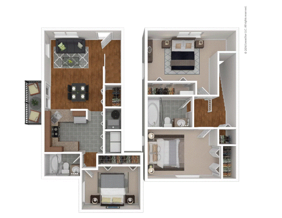 a floor plan of a two bedroom apartment