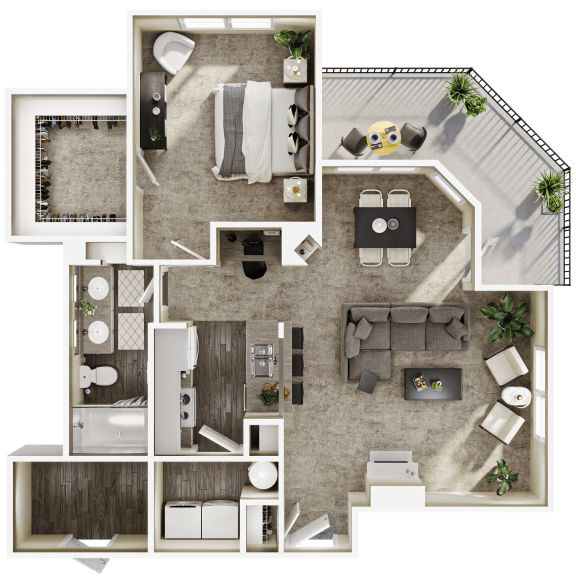 a birds eye view of a floor plan of a house