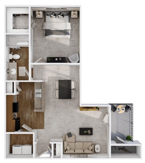a drawing of a floor plan with a bedroom and living room