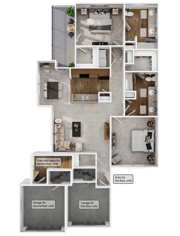 a floor plan of a house with a bedroom and a living room