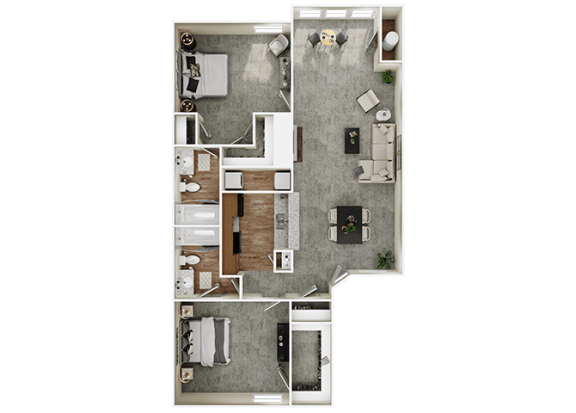 a floor plan of a house with a bedroom and a living room