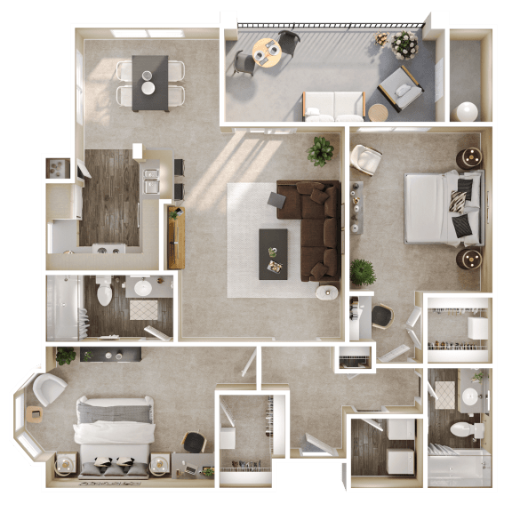 a birds eye view of a floor plan of a house