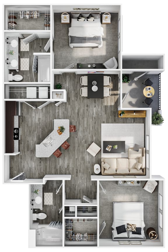 the floor plan of a 2100 sq ft apartment