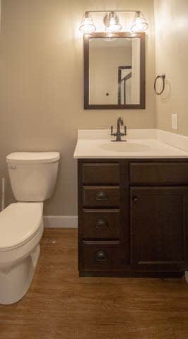 a bathroom with a toilet and a sink and a mirror